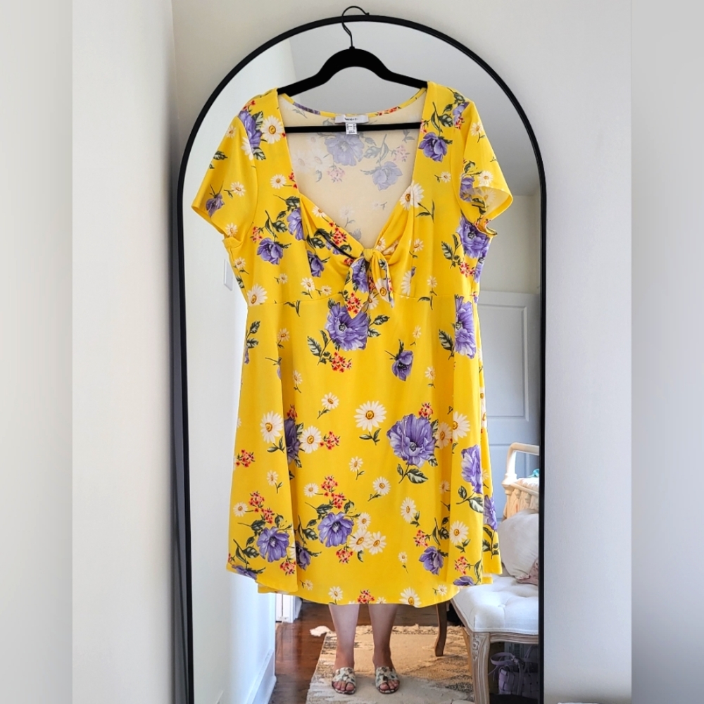 NWOT Yellow Forever 21 Curve Dress